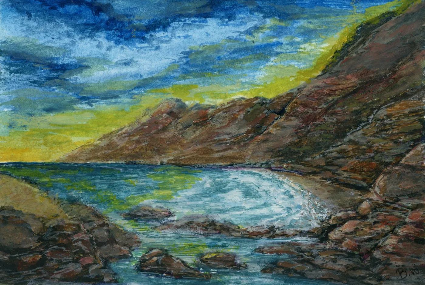 Tides Kissing a Cliff Face