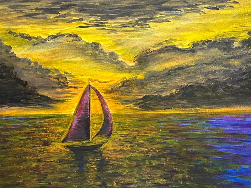 Yellow Sunset Sailing